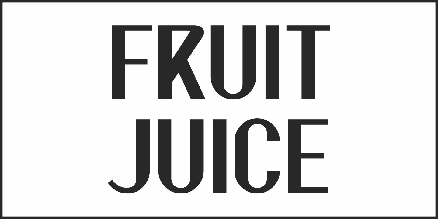 Ejemplo de fuente Fruit Juice JNL Oblique